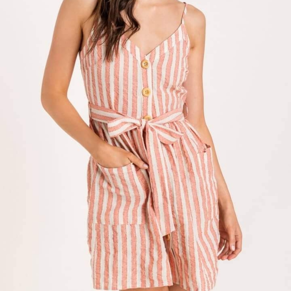 Lush Red striped dress